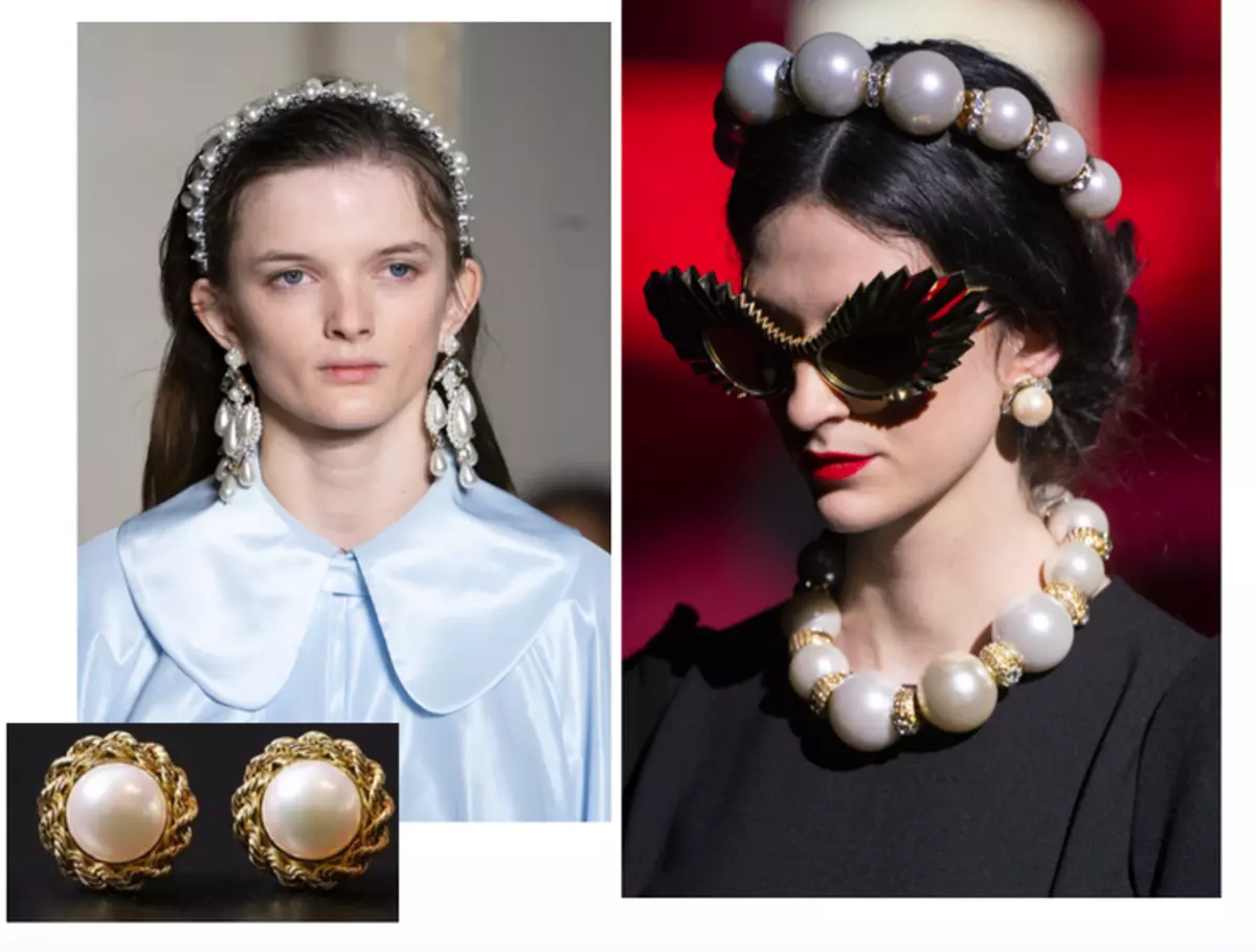 Simone Rocha / Dolce & Gabbana. Thu-đông 2019/20/2020. Ngọc trai sẽ giúp thu hút sự chú ý đến vẻ đẹp tự nhiên và màu sắc của mống mắt của bạn