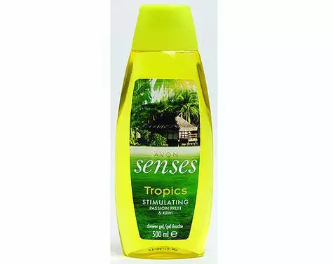 Tropics Dusche Gel vum Avon.