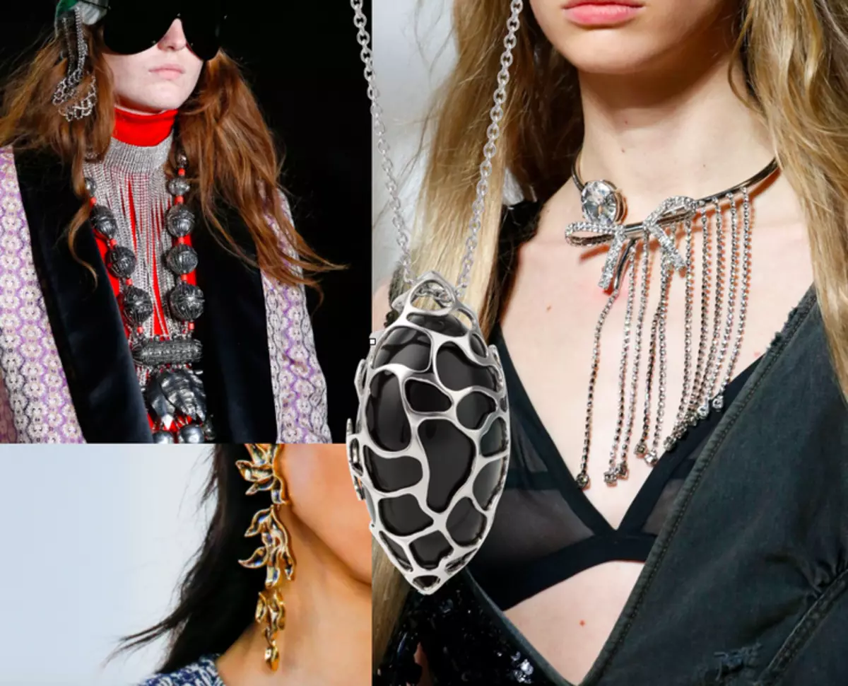 Foto: Gucci vår sommar 2019, Chloe vår sommar 2019, Miu Miu vår sommar 2019, dekoration - midnatt obsidian hänge från Qnet