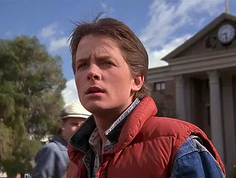 邁克爾J. Fox。從電影中框架“回到未來”。