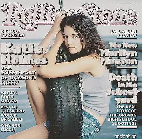 在滾石雜誌封面上的十九歲的katie福爾摩斯。照片：Instagram.com/katieholmes212。