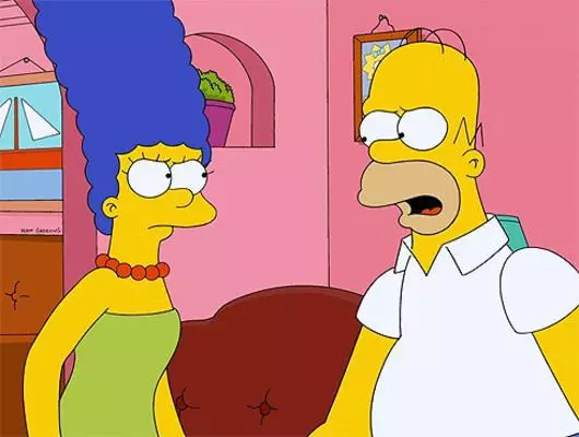 Homer a Marge ar fin ysgariad