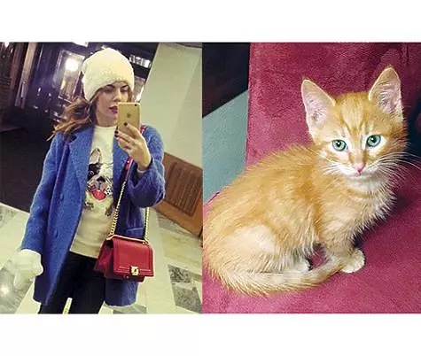 Anastasia Stotskaya og kattunge kallenavnet Brody. Foto: Instagram.com.