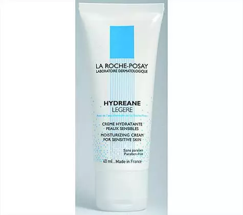 Creme hidratante de couro sensível de Hydreane Legere baseado na água térmica de La Roche-posay. .