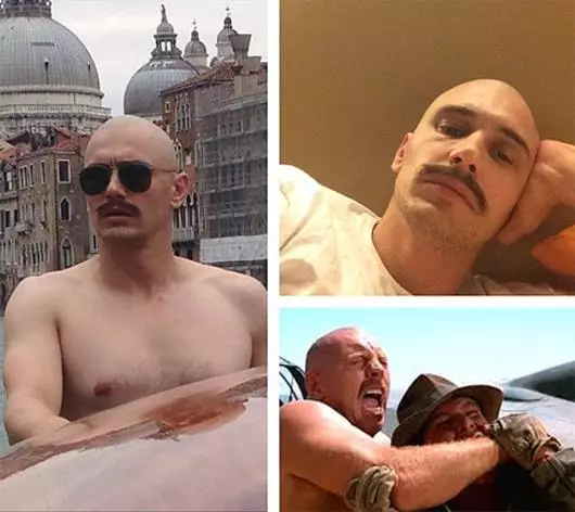 James Franco hizo un tatuaje en su cabeza.