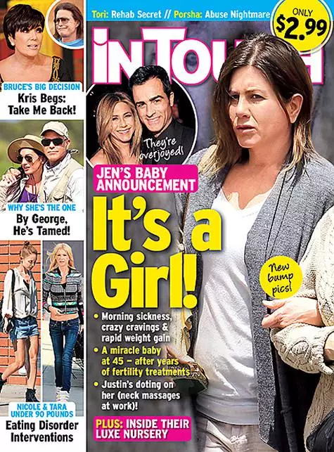 Jennifer Aniston on საფარი ახალი საკითხი ჟურნალი შეხება.